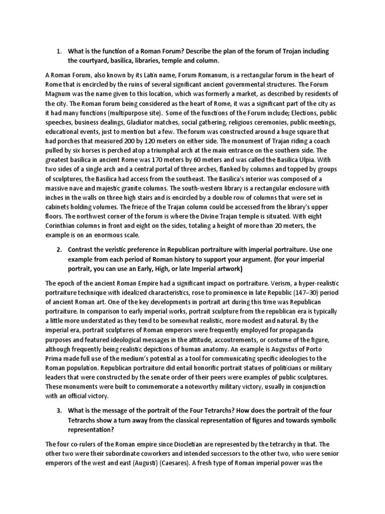 What Is The Function of A Roman Forum PDF Classical Antiquity