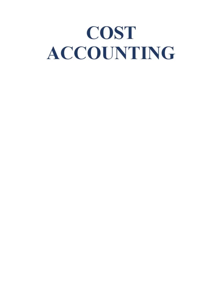 Cost Accounting PDF