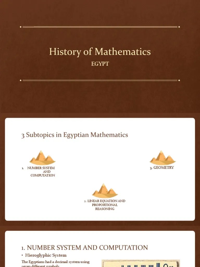 History of Mathematics Egypt PDF Mathematics Arithmetic