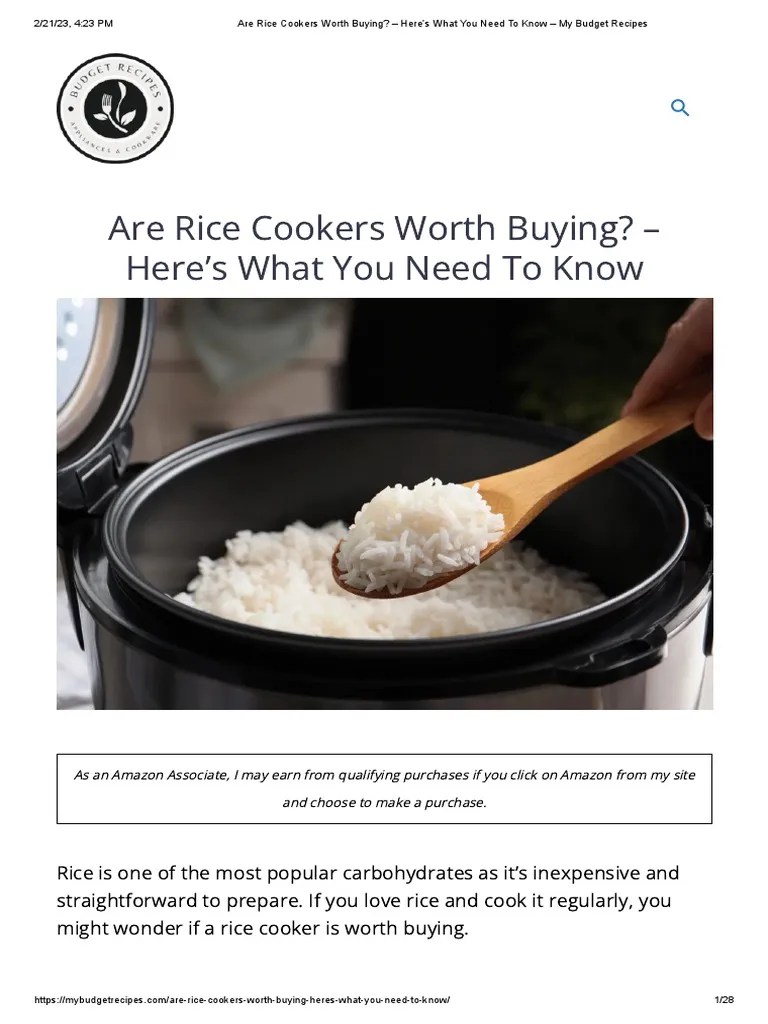 Are Rice Cookers Worth Buying Here's What You Need To Know My