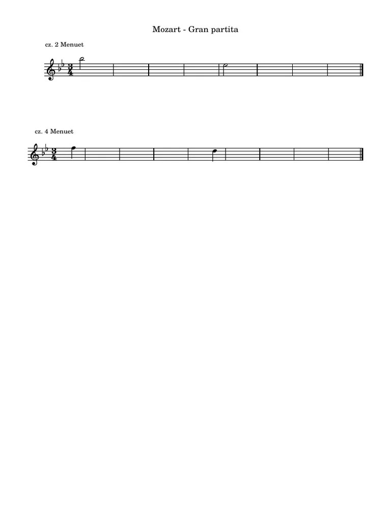 Mozart Gran partita cz. 2 i 4 Menuety dykt melod. DANE.pdf PDF