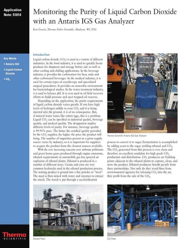 D10311 Monitoring The Purity of Liquid Carbon Dioxide With An Antaris