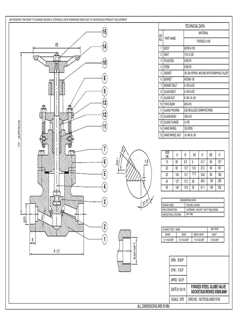Technical Specifications and Dimensional Drawings for Steel