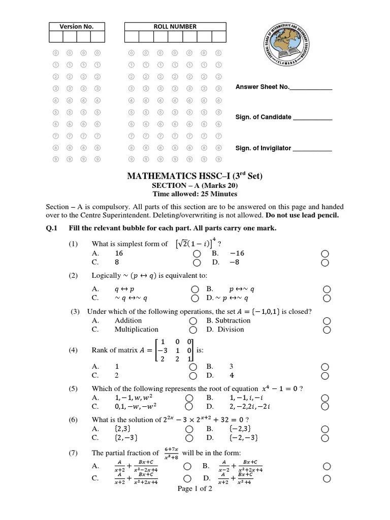Math Paper 3 QP PDF Trigonometric Functions Matrix (Mathematics)