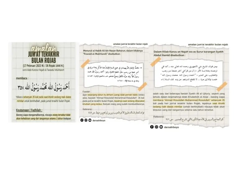 Amalan Jumat Terakhir Bulan Rajab 1444 H PDF
