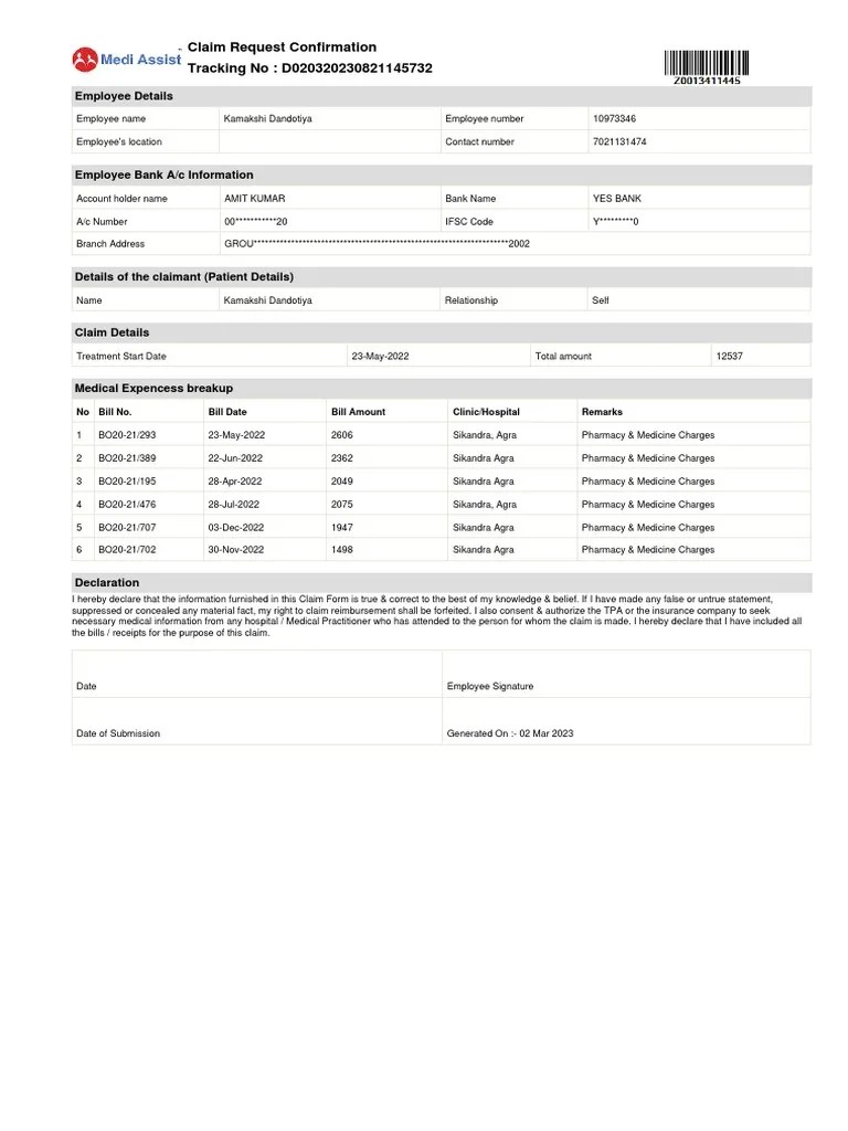 Medibuddy Claim Form PDF Pharmacy Medicine