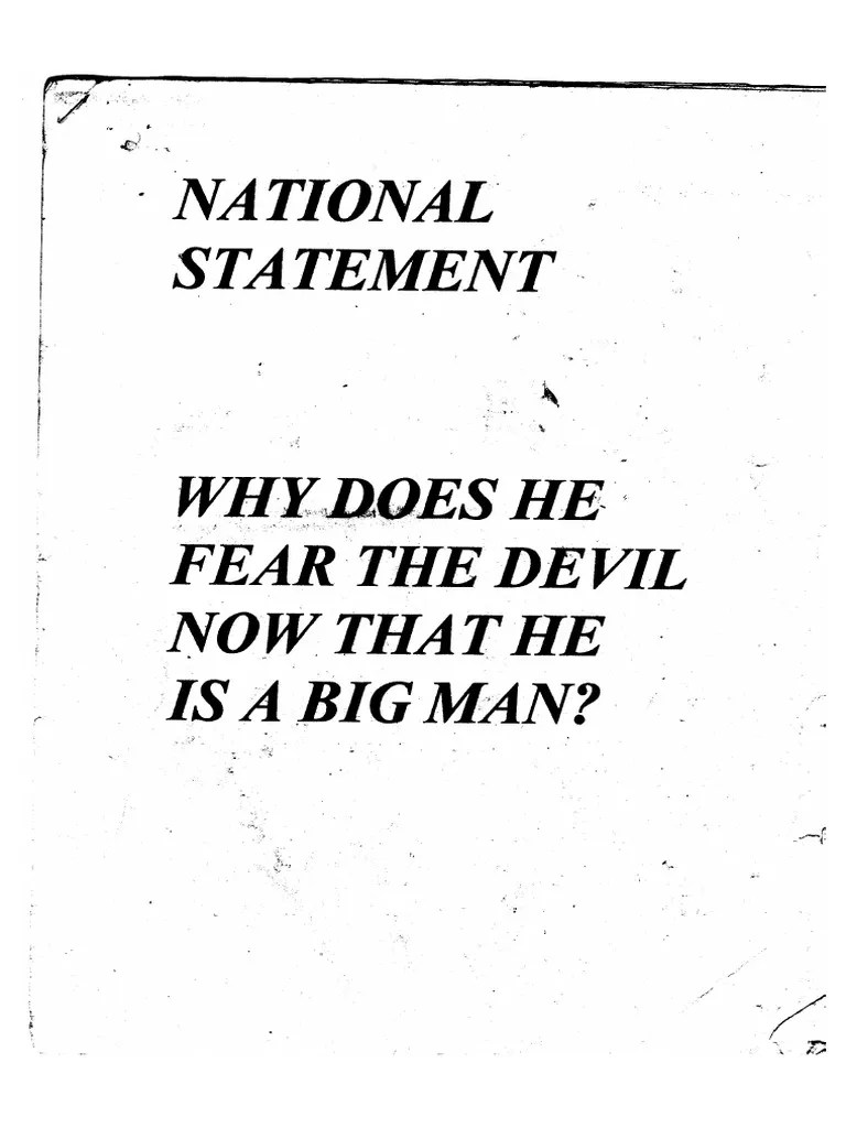Why Does He Fear The Devil PDF