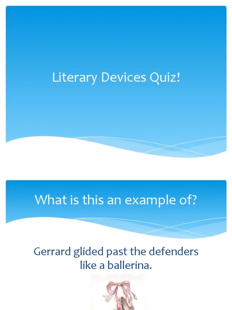 Literary Devices Quiz PDF