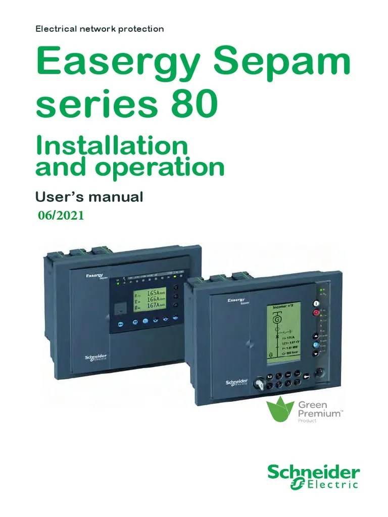 Sepam S80 Installation and Operation PDF PDF Power Supply Relay