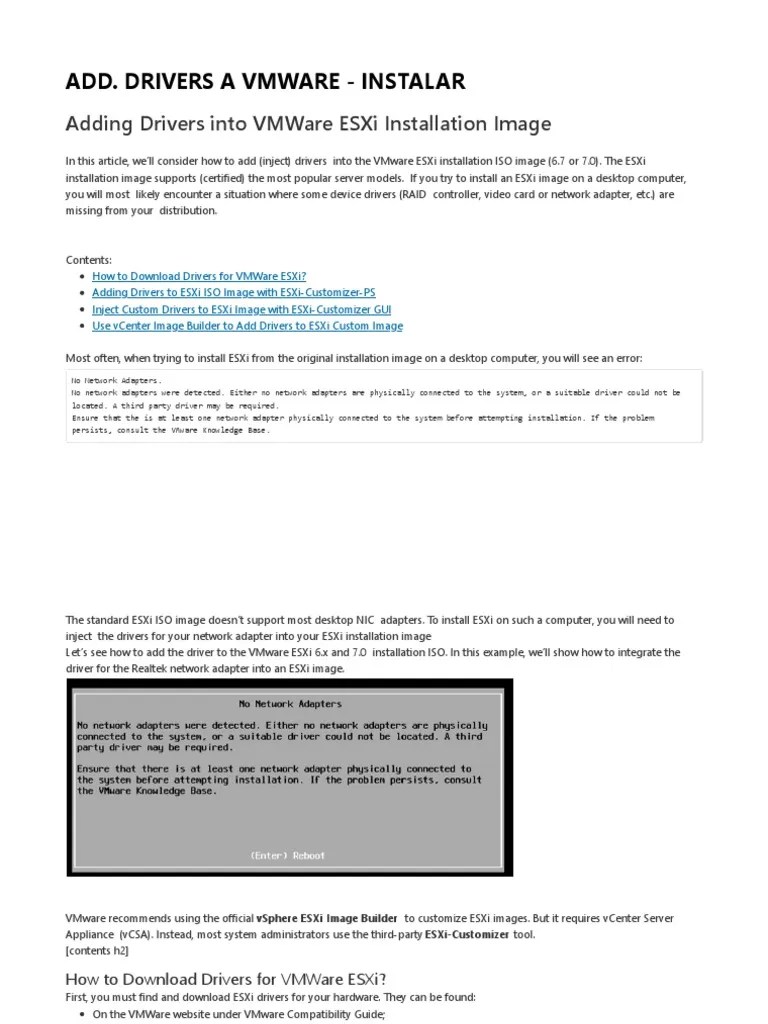 Add Drivers Vmware PDF Device Driver Network Interface Controller