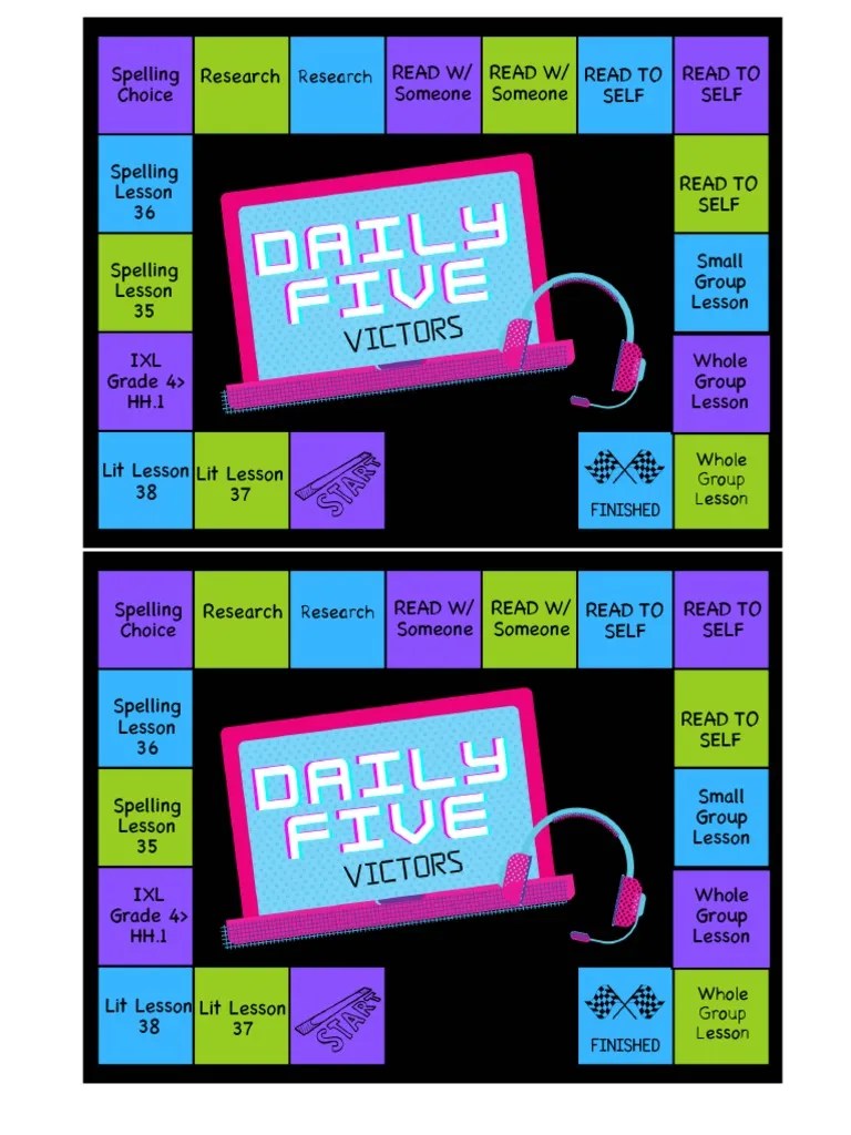 Daily 5 Punch Card PDF