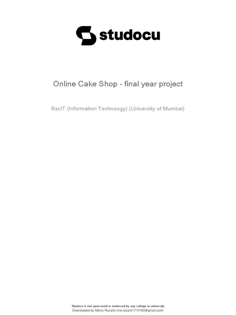 Online Cake Shop Final Year Project PDF PDF Java Script World