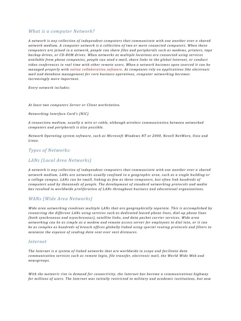 Basic Networking Questions and Answers Computer Networking