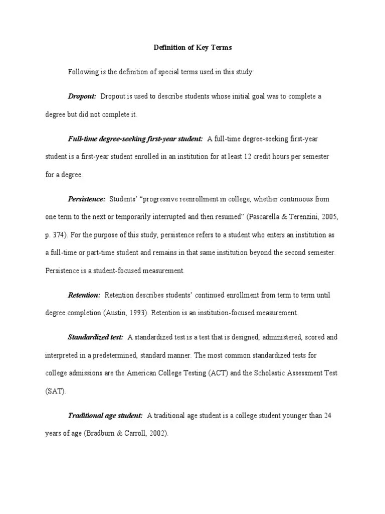 4 Sample Definition of Key Terms PDF