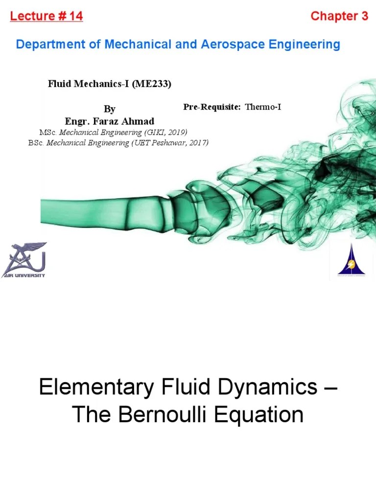 Chapter 3. Fluid Dynamics PDF Fluid Dynamics Acceleration