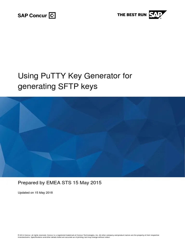 Concur Creating SFTP Keys With PuttyGen 2017 PDF PDF File