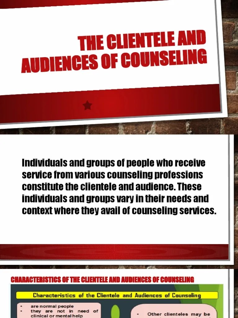 The Clientele and Audiences of Counseling PDF