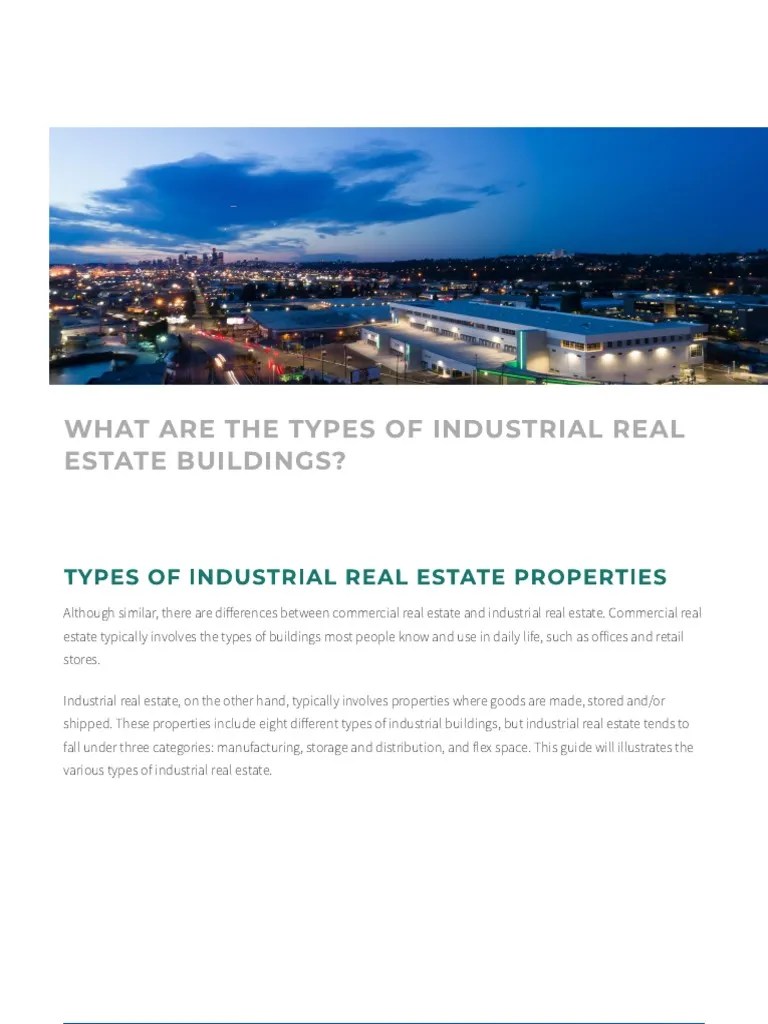 Types of Industrial Properties Prologis PDF