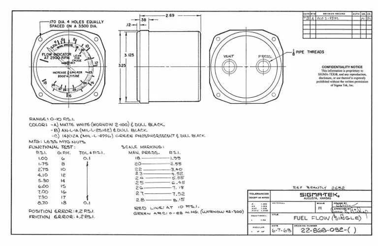 Fuel Flow 22868032 Sigmtaek Datasheet PDF