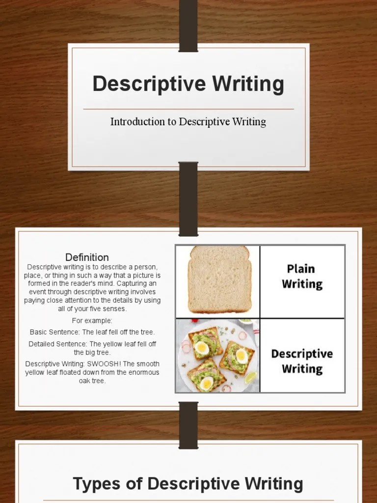 Introduction To Descriptive Writing PDF