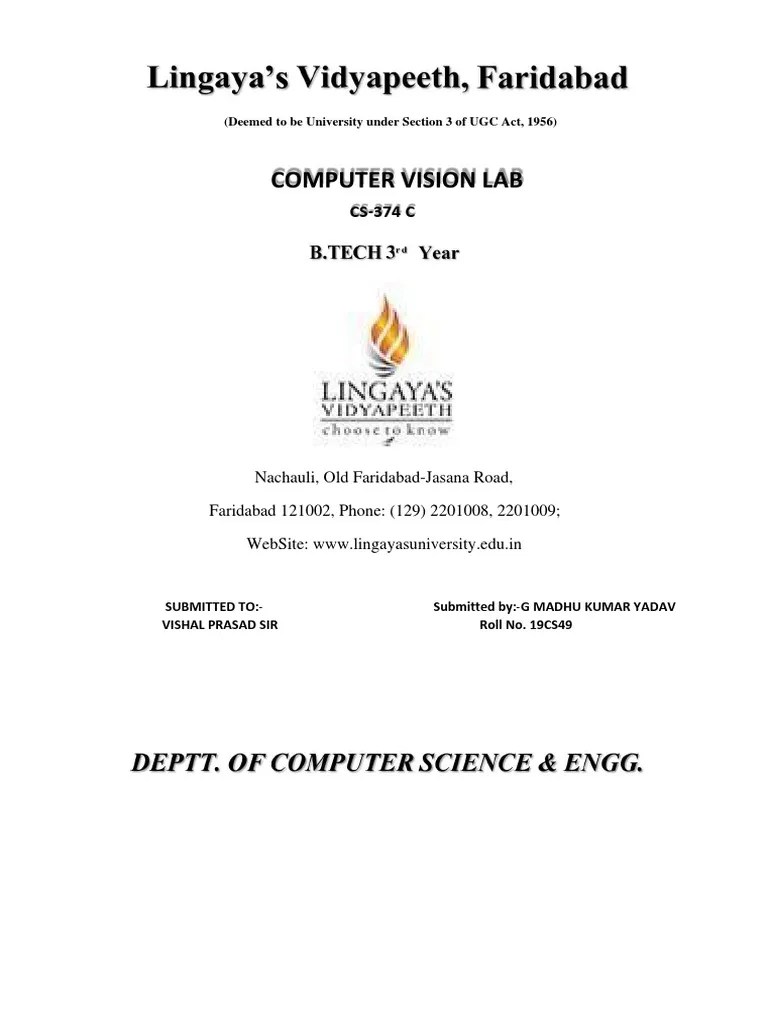 19CS49 COMPUTER VISION LAB FILE.pdf PDF Python (Programming