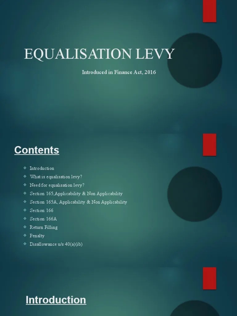 Equalisation Levy PDF Taxes Online Advertising