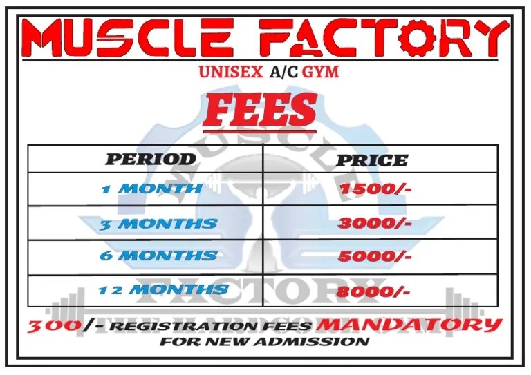 New Gym Fees PDF