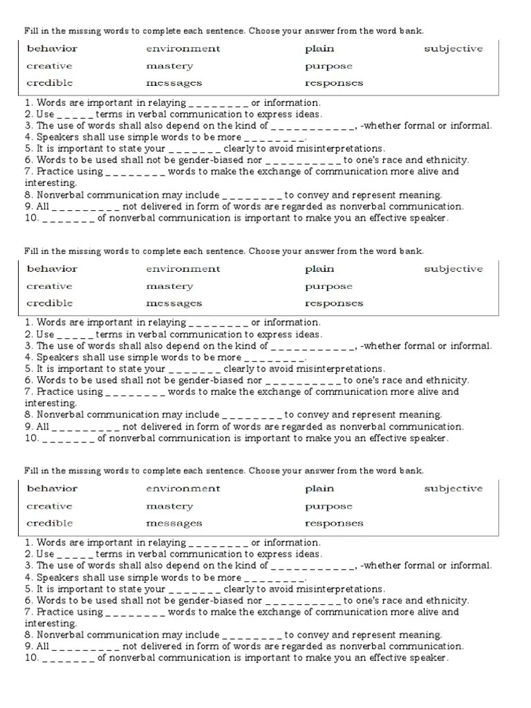 Quiz Verbal Non Verbal PDF Communication Nonverbal Communication