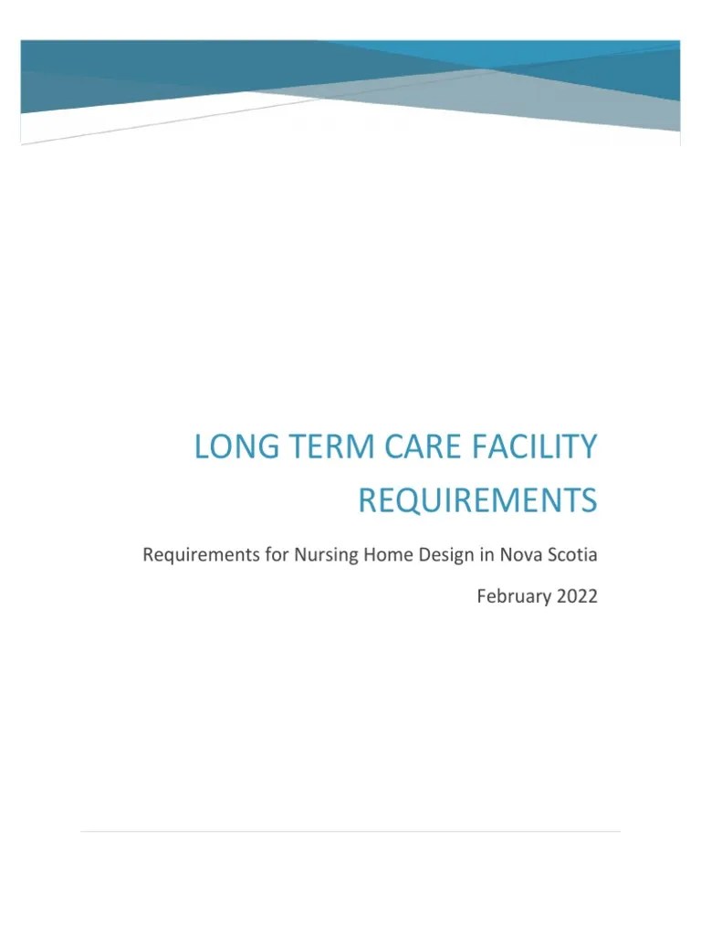 Long Term Care Facility Requirements Space and Design PDF