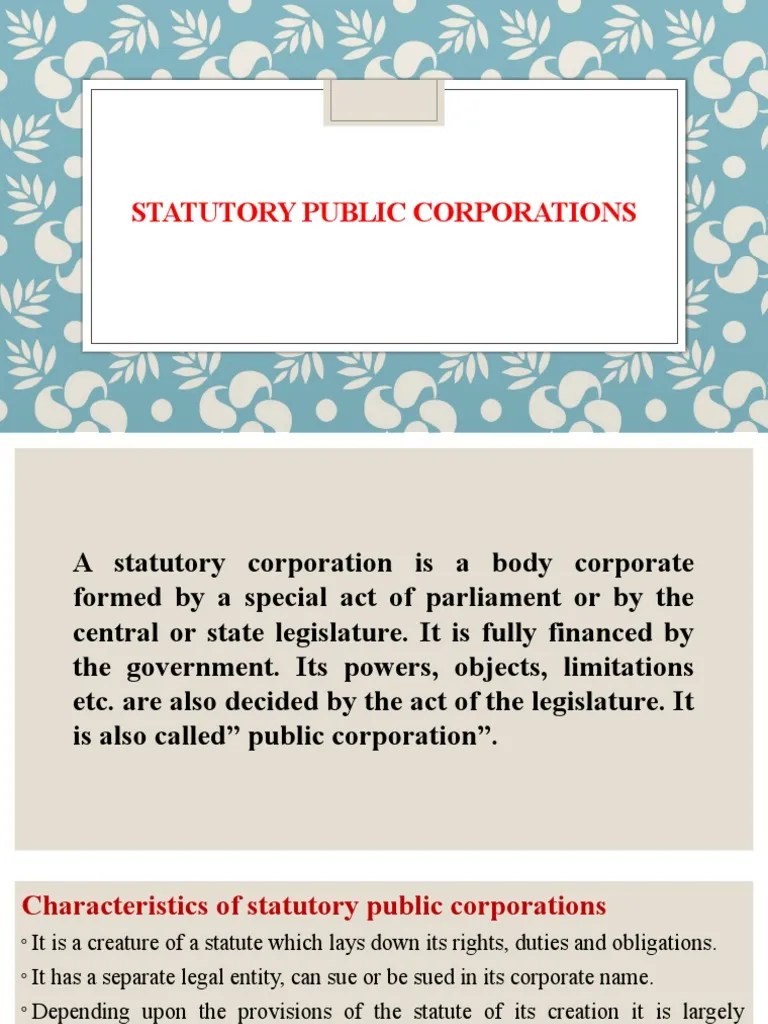 Statutory Public Corporations PDF