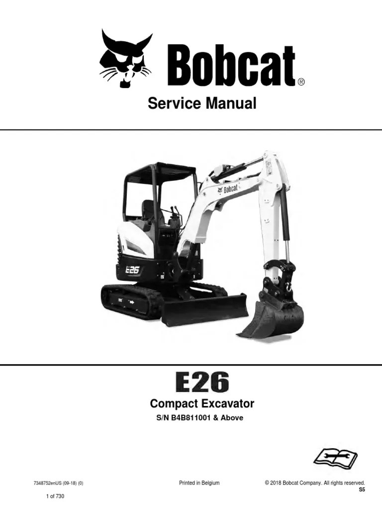 BOBCAT E26 7348752 SM Preview PDF Mechanical Engineering