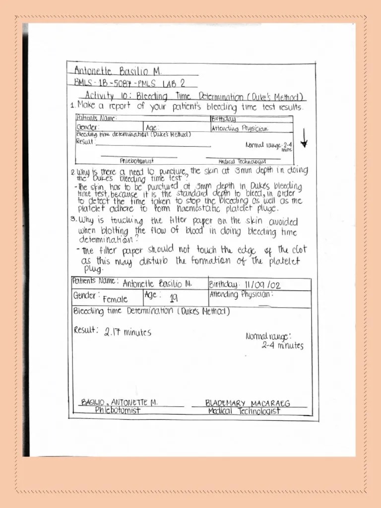 Bleeding Time Determination PDF