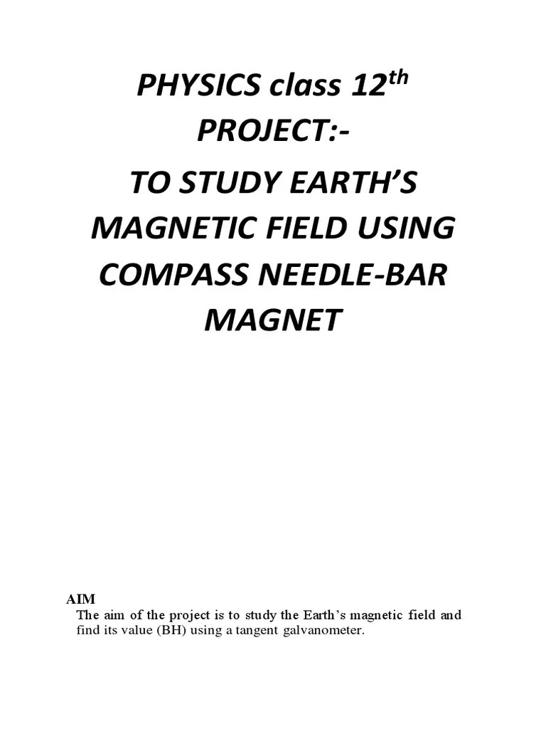 Physic Project For Grade 12 Cbse PDF Earth's Field