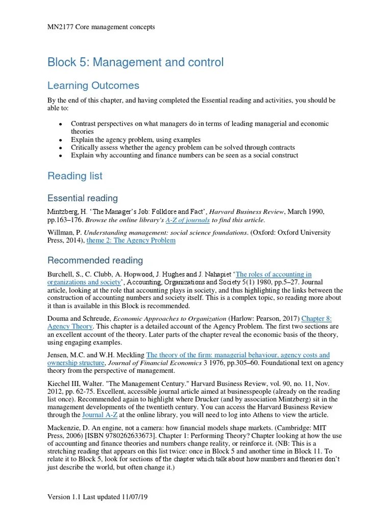 MN2177 Core management concepts PDF Option (Finance) Investment
