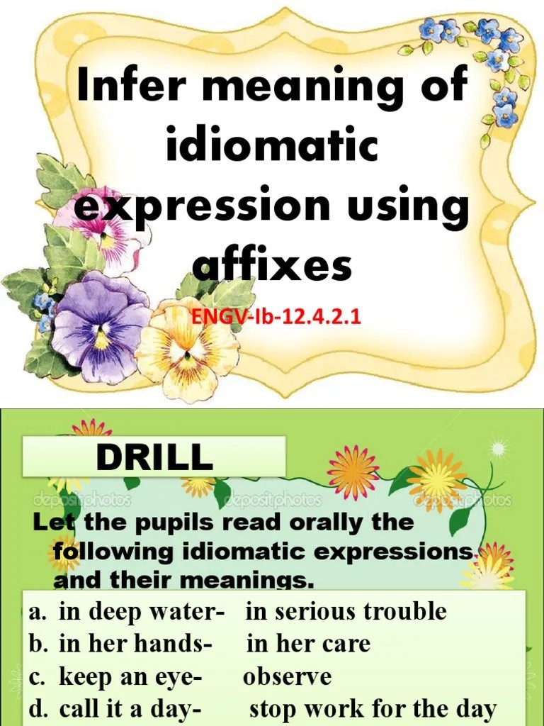Infer Meaning of Idiomatic Expression Using Affixes PDF