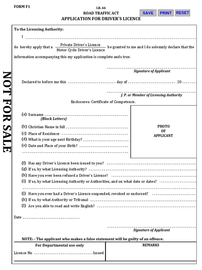 Form f1 f3 PDF Driver's License Driving