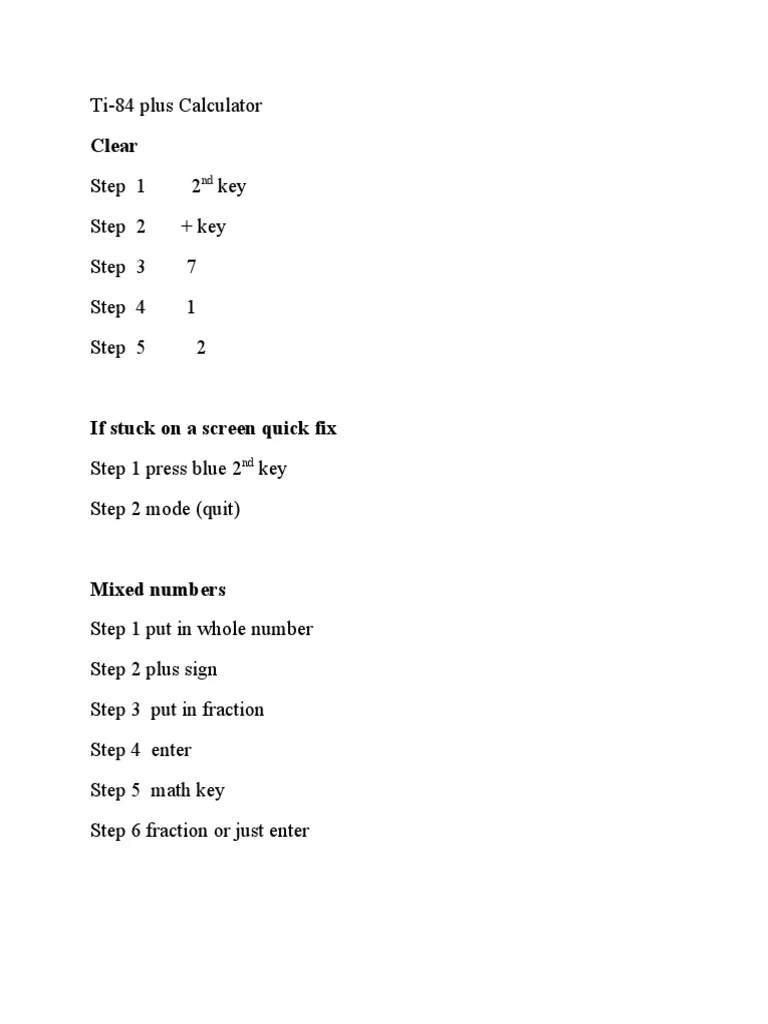 Ti84 Instructions | PDF | Numbers | Mathematical Concepts