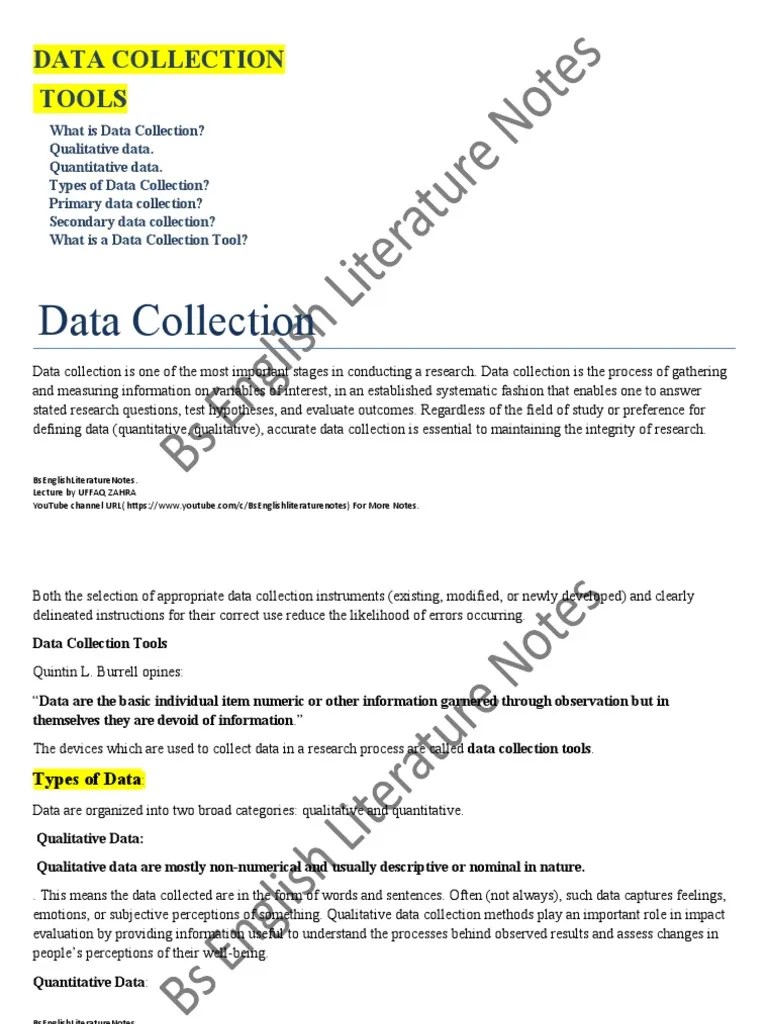 An InDepth Guide to Primary Data Collection Tools for Research PDF