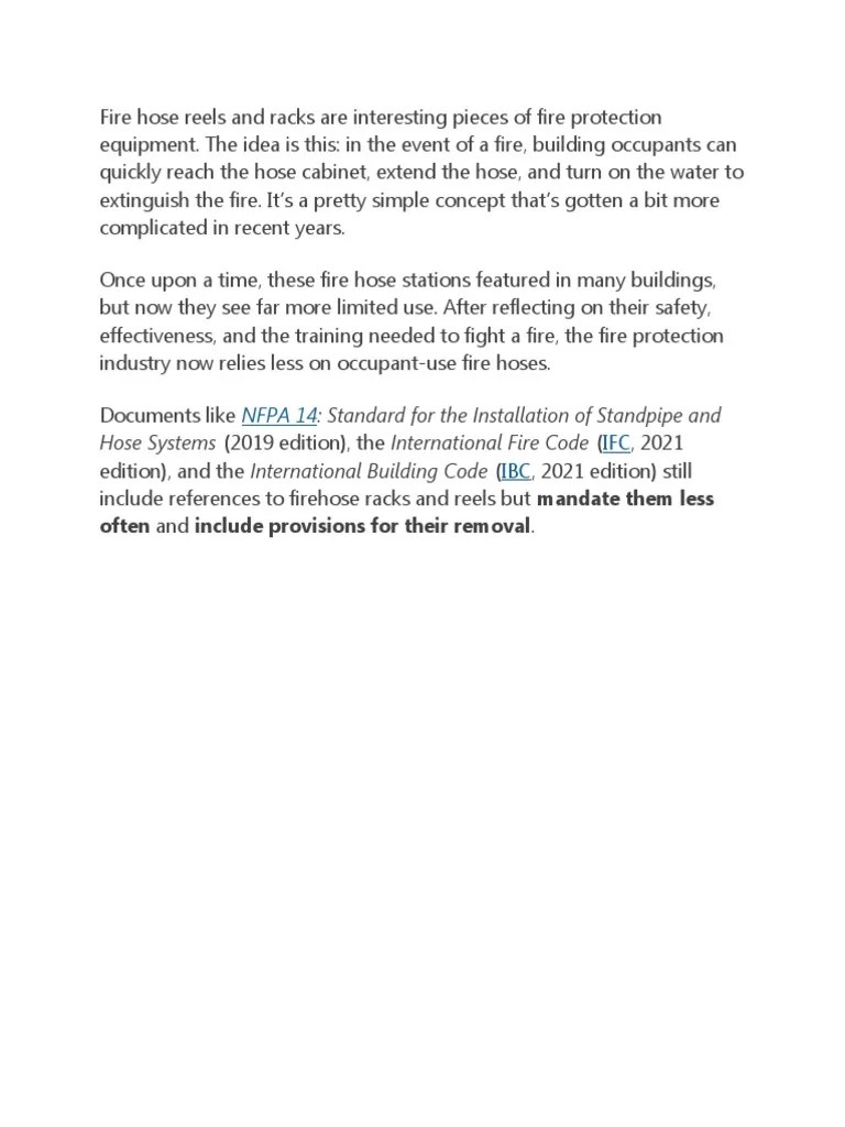 Standard For The Installation of Standpipe and Hose Systems (2019