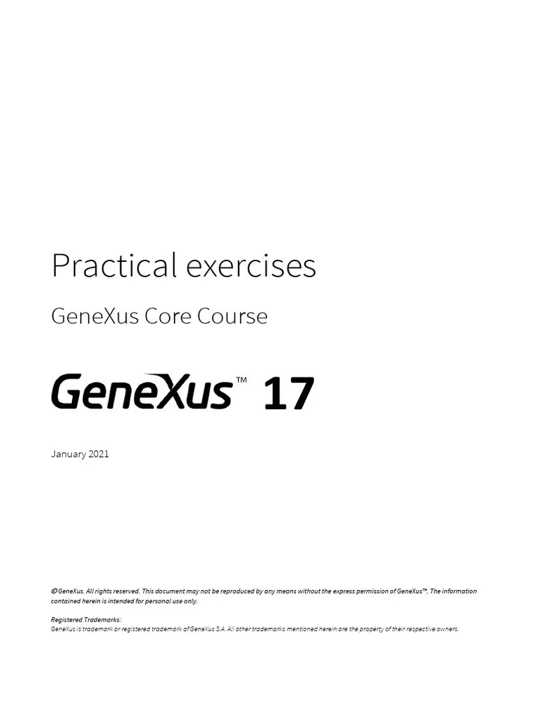 Practical Exercises Genexus Core Course PDF Databases Parameter