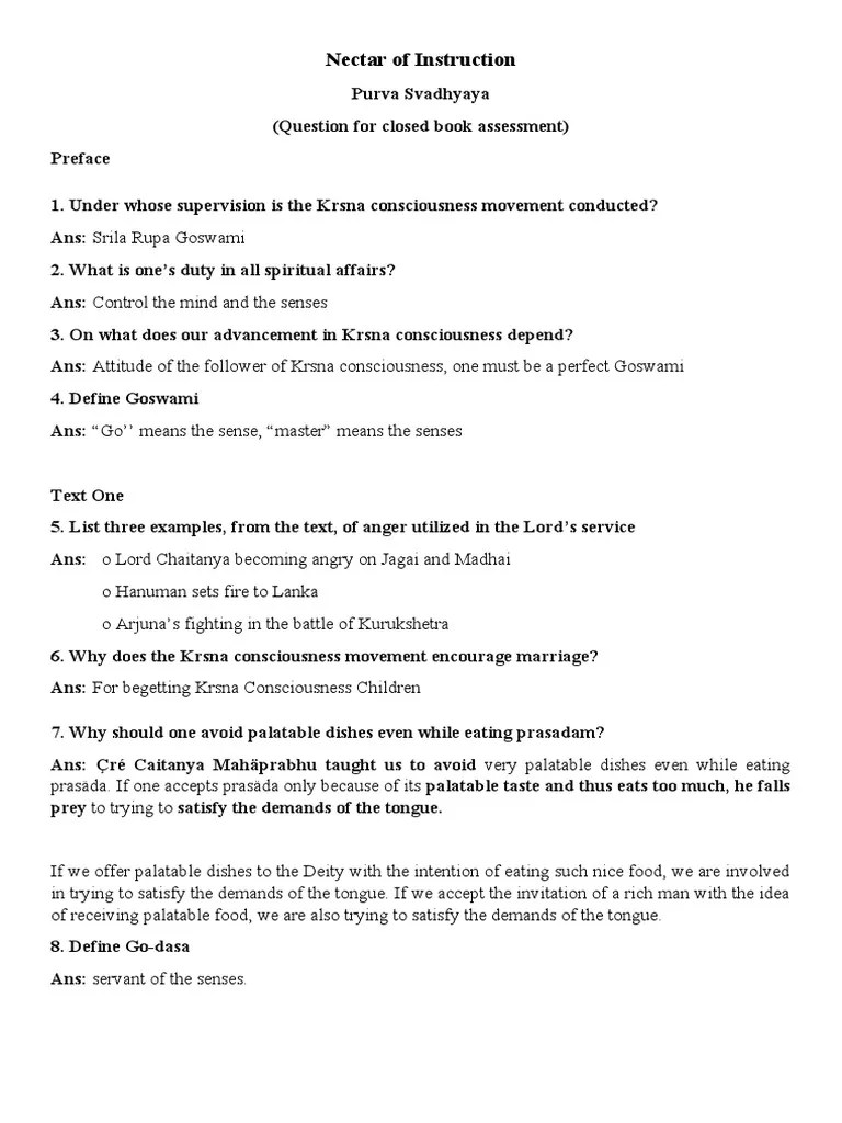 Nectar of Instruction PDF Bhakti Krishna