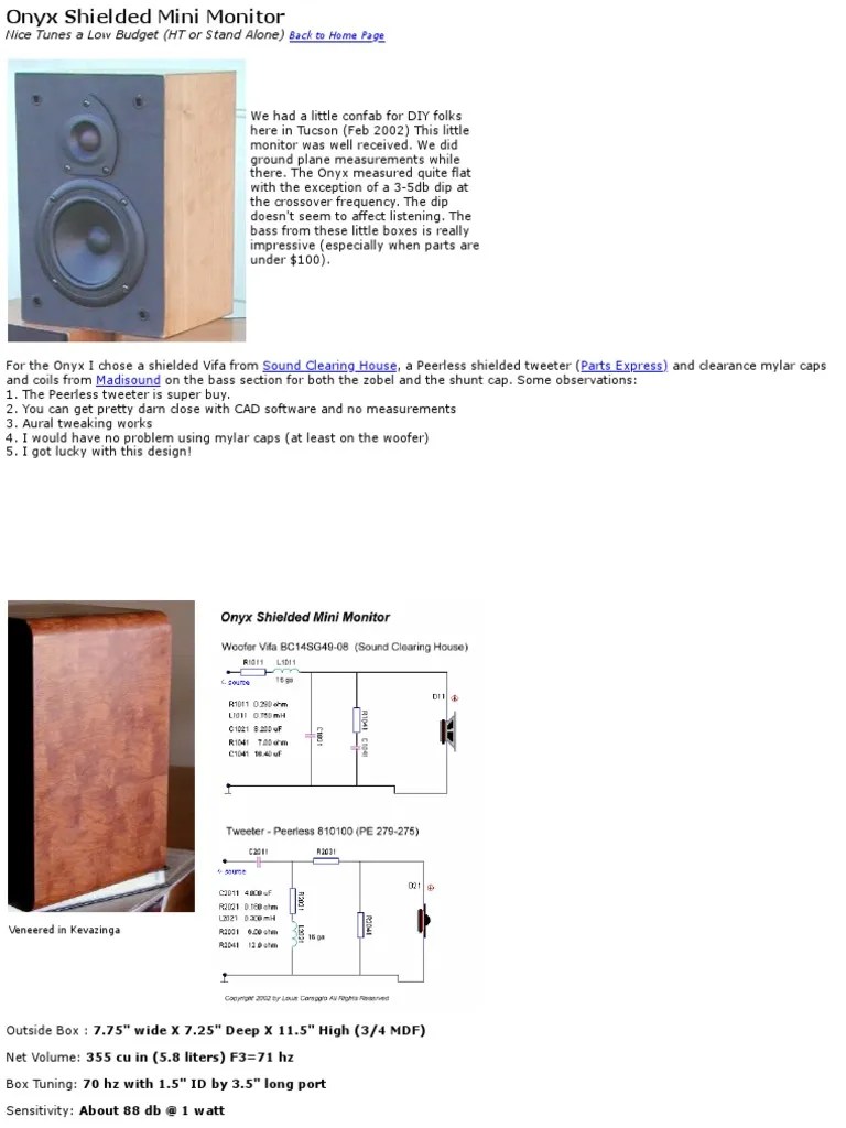Onyx Shielded Mini Monitor | PDF