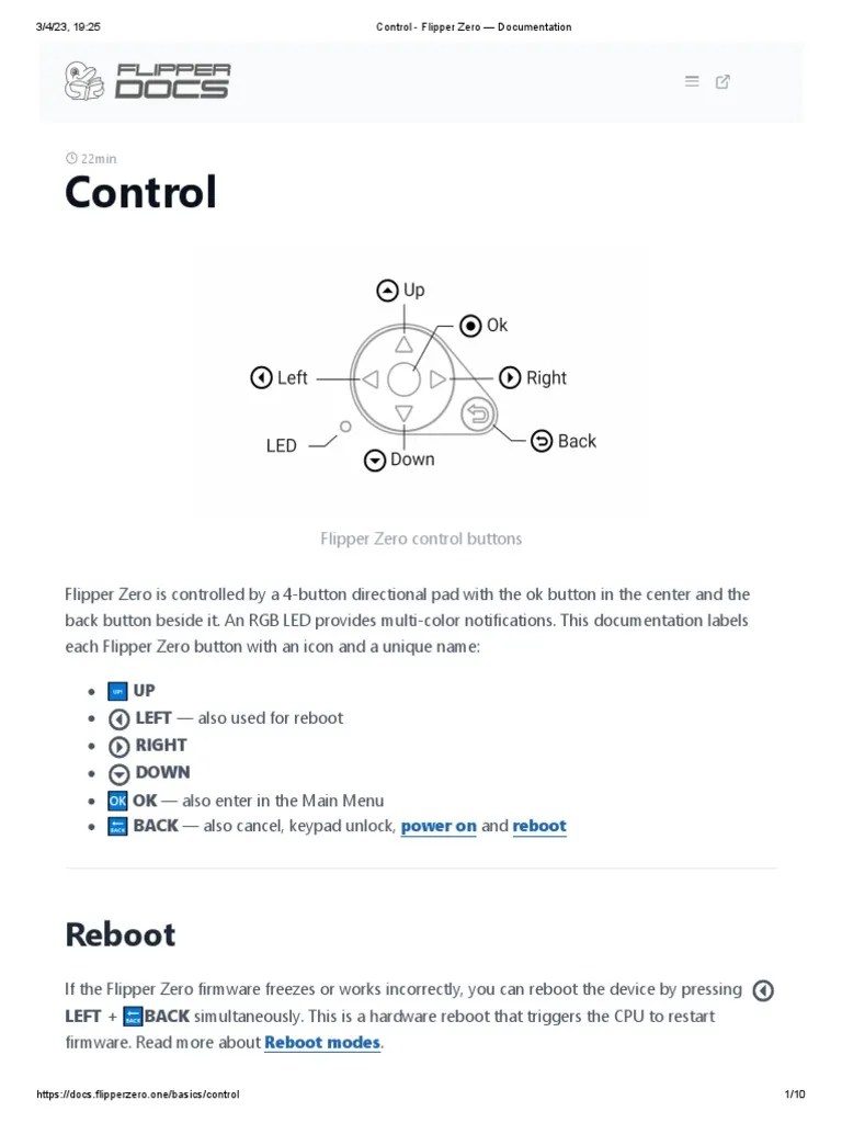 Control Flipper Zero Documentation PDF Booting Computer Science