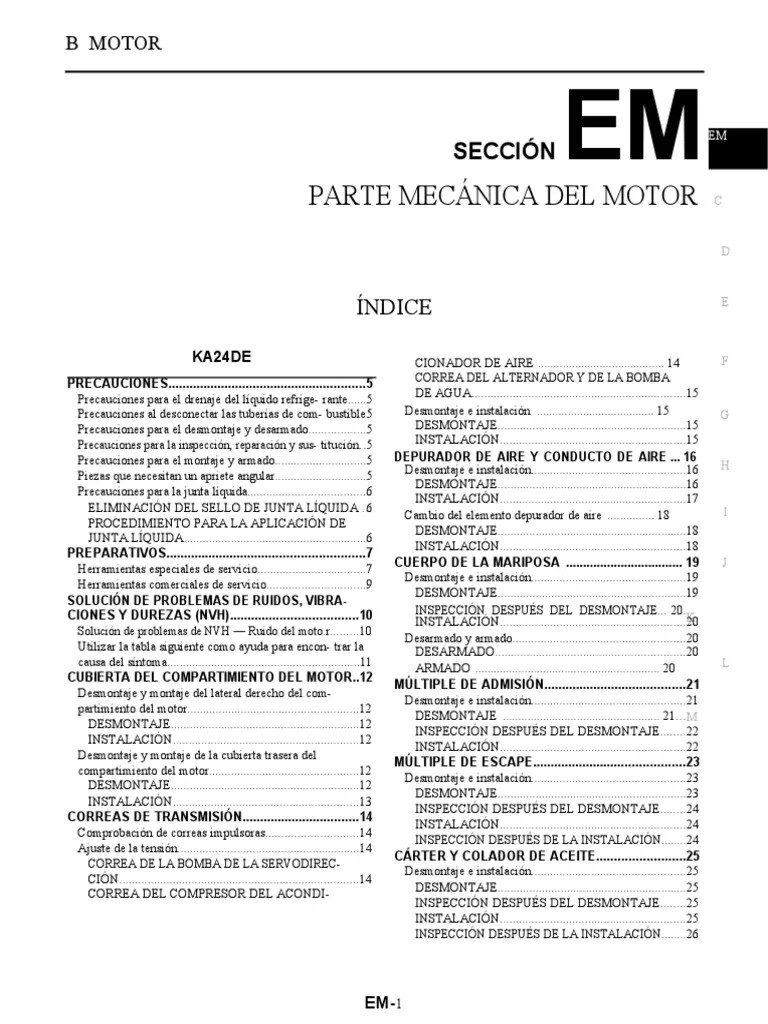 Nissan Motor Ka24 - Z24 | PDF | Pistón | Máquinas