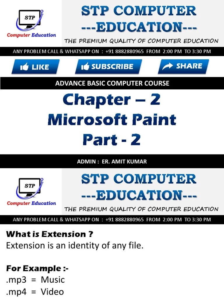 All Chapter Microsoft Paint Notes PDF