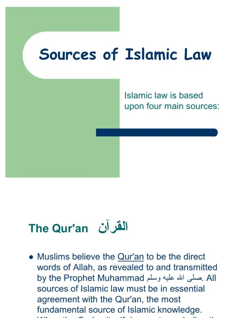 3 Sources of Islamic Law PDF