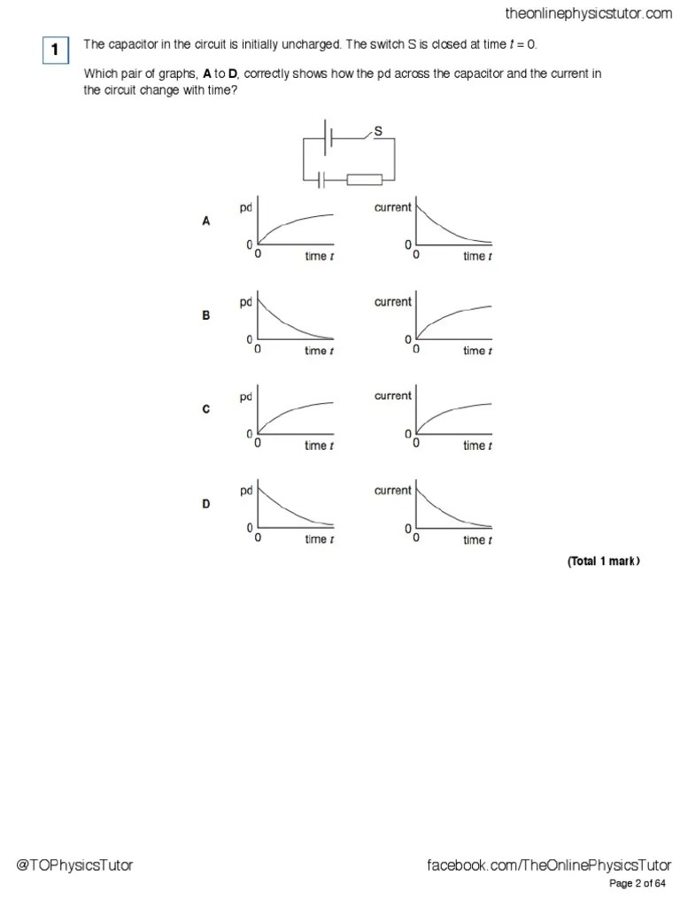 AQA Capacitor Charge and Discharge N PDF Capacitor Electrical Network