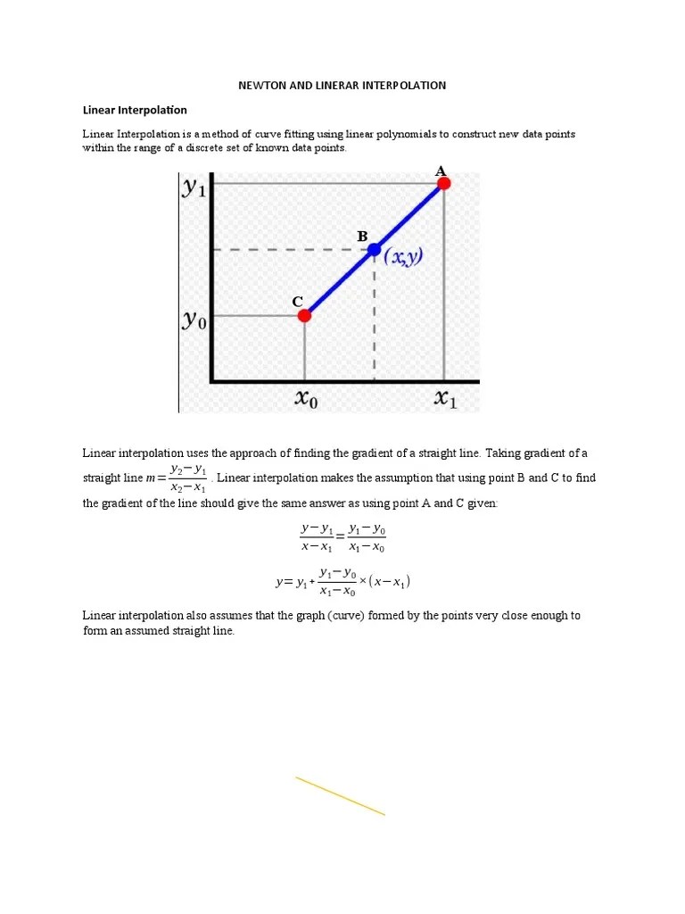 Linear Interpolation PDF Interpolation Mathematical Concepts