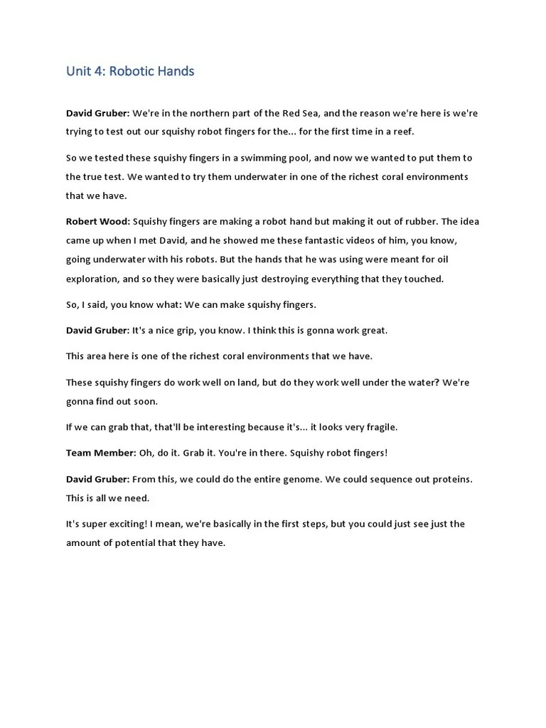 Unit 4 Robotic Hands PDF