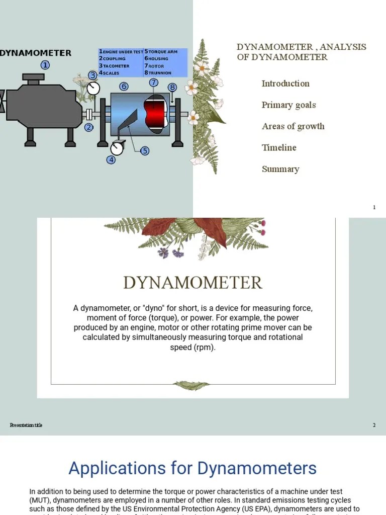 Dynamometer, Analysis of Dynamometer PDF Electric Motor Engines